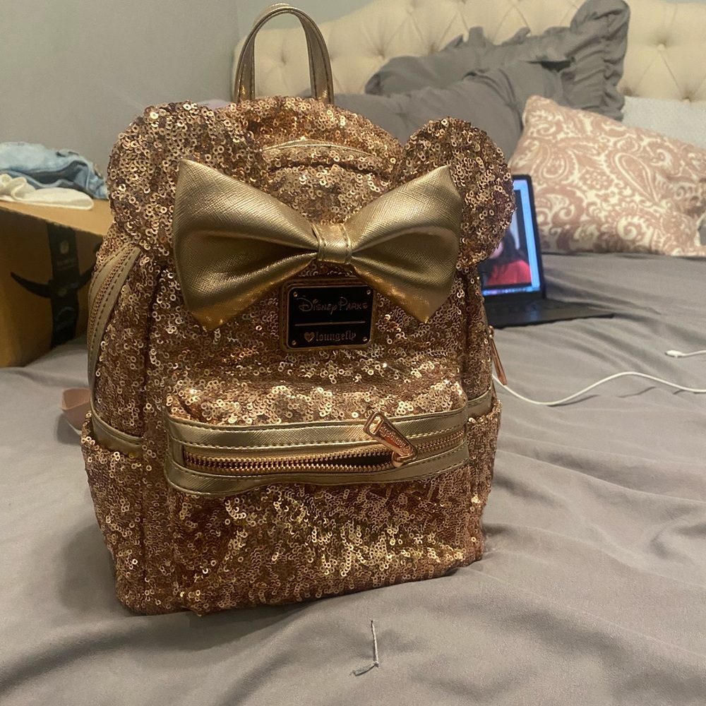 disney rose gold bikini backpack
